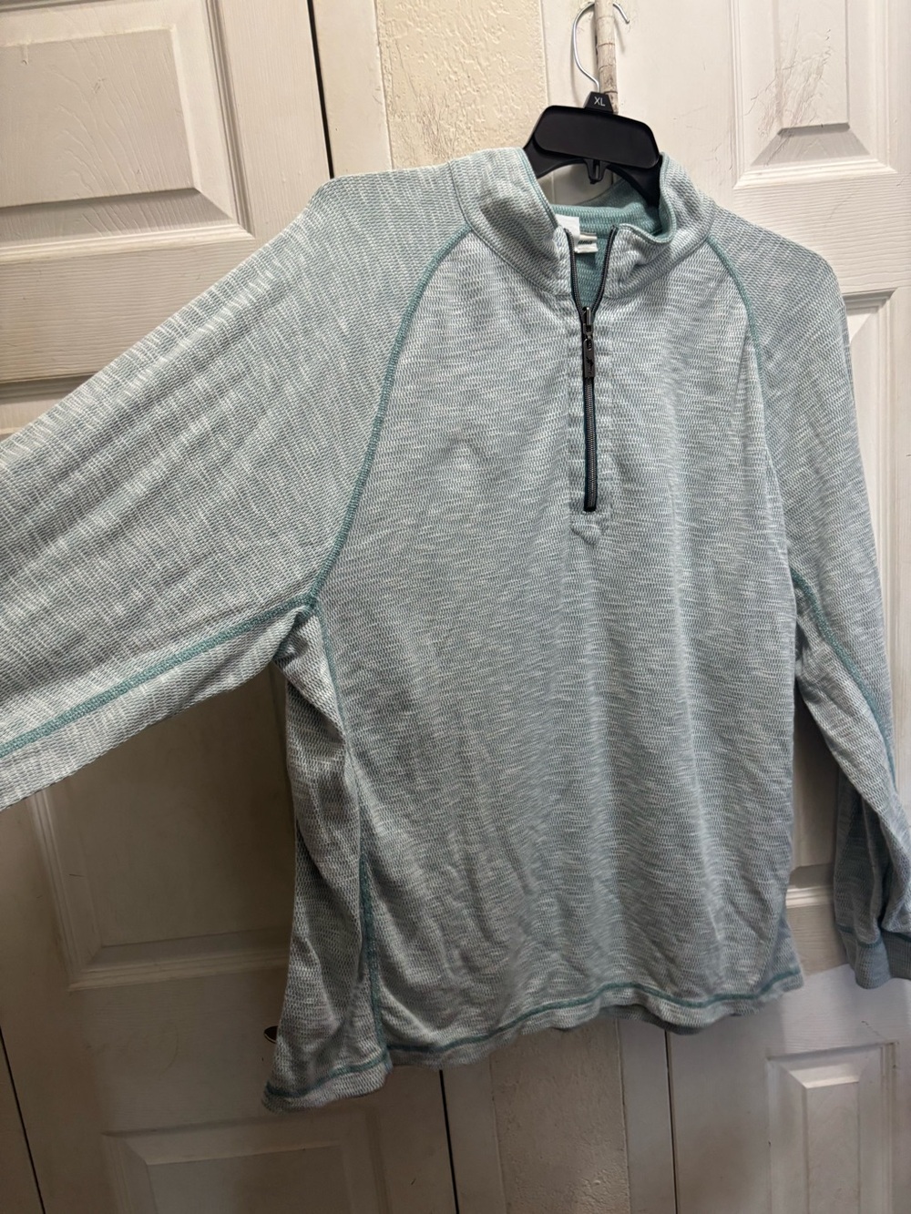 Tommy Bahama reversible Light Aqua Half-Zip Pullover